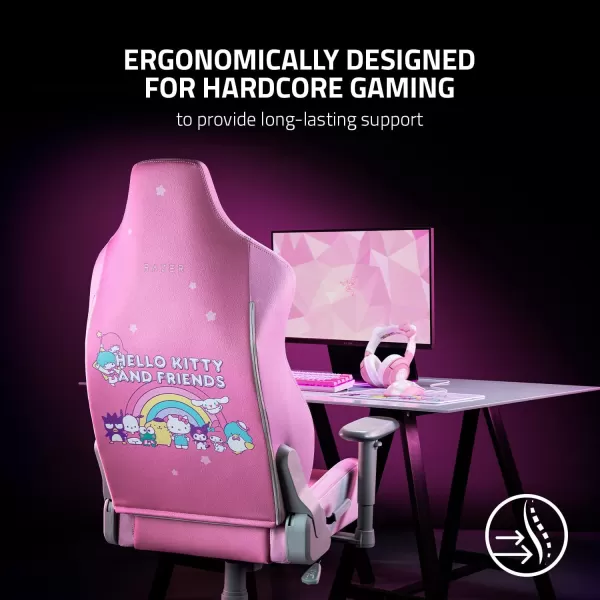 Razer Iskur X Ergonomic Gaming Chair Designed for Hardcore Gaming  MultiLayered Synthetic Leather  HighDensity Foam Cushions  2D Armrests  SteelReinforced Body  Hello Kitty ampamp Friends EditionHello Kitty  Friends