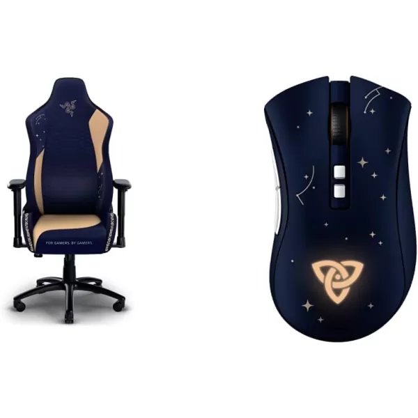 Razer Iskur X Ergonomic Gaming Chair Designed for Hardcore Gaming  MultiLayered Synthetic Leather  HighDensity Foam Cushions  2D Armrests  SteelReinforced Body  Hello Kitty ampamp Friends EditionBlue beige and Black