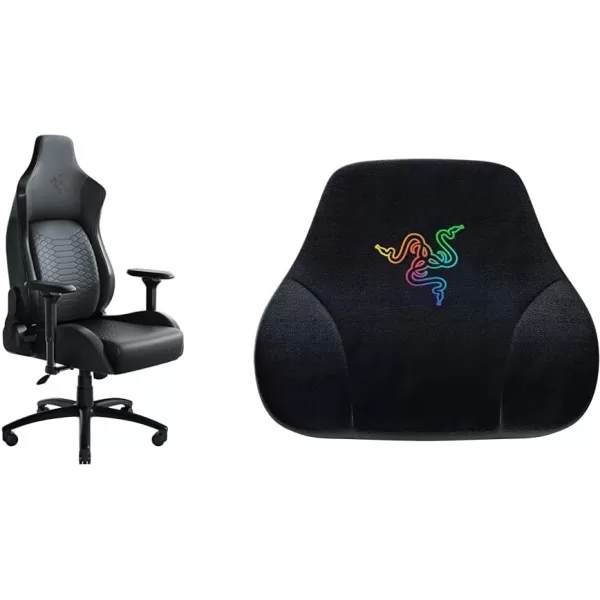 Razer Iskur XL Gaming Chair Ergonomic Lumbar Support System  MultiLayered Synthetic Leather Foam Cushions  Engineered to Carry  Memory Foam Head Cushion  BlackGreenBlack