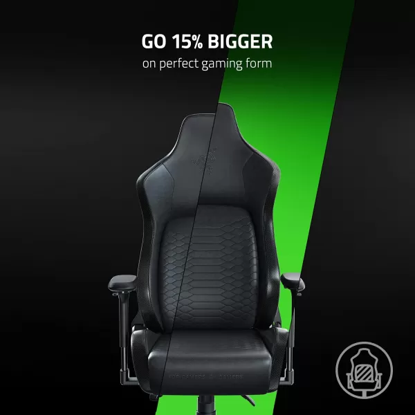 Razer Iskur XL Gaming Chair Ergonomic Lumbar Support System  MultiLayered Synthetic Leather Foam Cushions  Engineered to Carry  Memory Foam Head Cushion  BlackGreenBlack