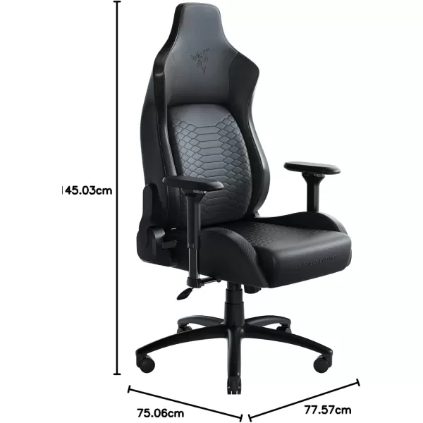 Razer Iskur XL Gaming Chair Ergonomic Lumbar Support System  MultiLayered Synthetic Leather Foam Cushions  Engineered to Carry  Memory Foam Head Cushion  BlackGreenBlack
