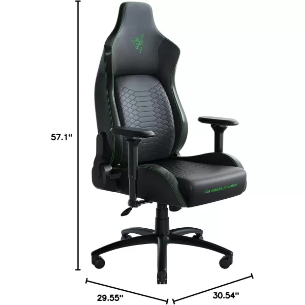 Razer Iskur XL Gaming Chair Ergonomic Lumbar Support System  MultiLayered Synthetic Leather Foam Cushions  Engineered to Carry  Memory Foam Head Cushion  BlackGreenBlackGreen