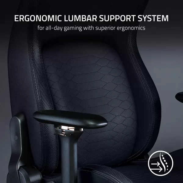 Razer Iskur XL Gaming Chair Ergonomic Lumbar Support System  MultiLayered Synthetic Leather Foam Cushions  Engineered to Carry  Memory Foam Head Cushion  BlackGreenBlack