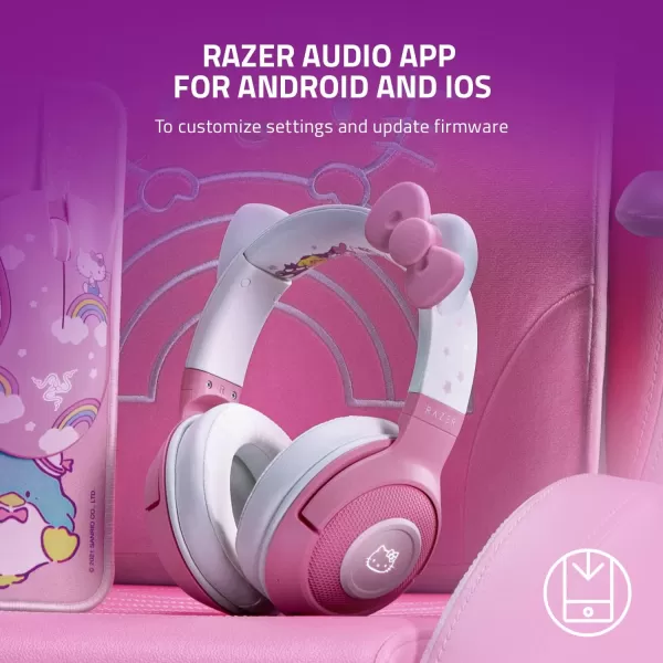 Razer Kraken BT Headset Bluetooth 5040ms Low Latency Connection  CustomTuned 40mm Drivers  Beamforming Microphone  Powered by Razer Chroma  Hello Kitty ampamp Friends EditionHeadset