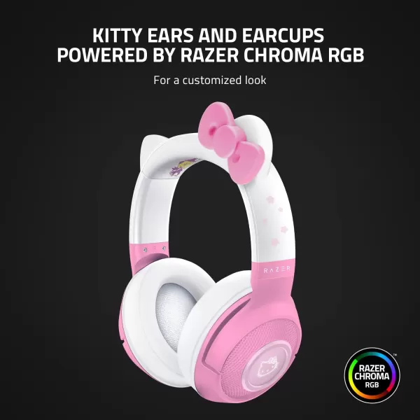 Razer Kraken BT Headset Bluetooth 5040ms Low Latency Connection  CustomTuned 40mm Drivers  Beamforming Microphone  Powered by Razer Chroma  Hello Kitty ampamp Friends EditionHeadset