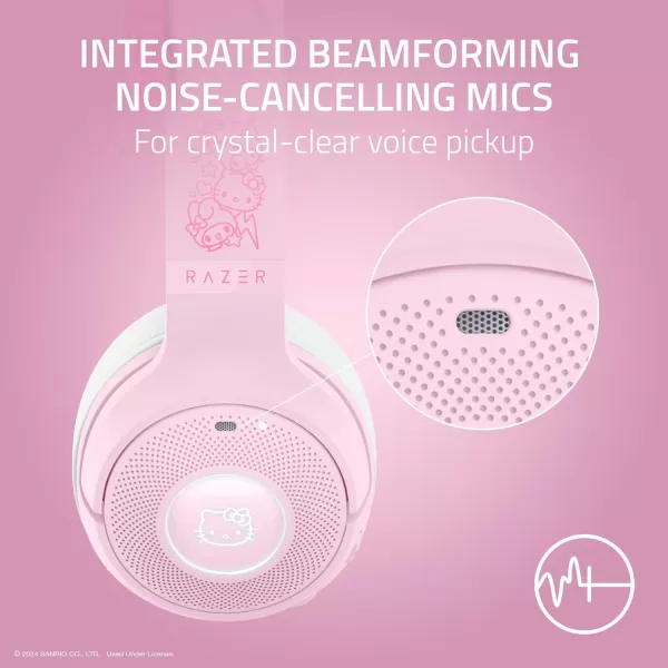 Razer Kraken Kitty V2 BT Wireless RGB Headset Chroma RGB  Bluetooth 5240 mm Drivers  NoiseCancelling Mics  Lightweight  40 Hr Battery wType C Charging  Hello Kitty ampamp Friends Edition