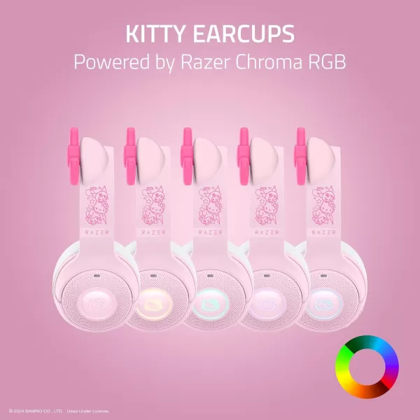 Razer Kraken Kitty V2 BT Wireless RGB Headset Chroma RGB  Bluetooth 5240 mm Drivers  NoiseCancelling Mics  Lightweight  40 Hr Battery wType C Charging  Hello Kitty ampamp Friends Edition