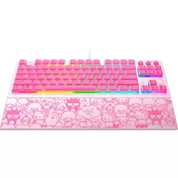 Razer Ornata V3 TKL Gaming Keyboard LowProfile Keys  MechaMembrane Switches  UVCoated Keycaps  Backlit Media Keys  8Zone RGB Lighting  Magnetic Wrist Wrest  Hello Kitty ampamp Friends Edition