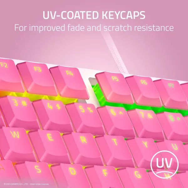 Razer Ornata V3 TKL Gaming Keyboard LowProfile Keys  MechaMembrane Switches  UVCoated Keycaps  Backlit Media Keys  8Zone RGB Lighting  Magnetic Wrist Wrest  Hello Kitty ampamp Friends Edition