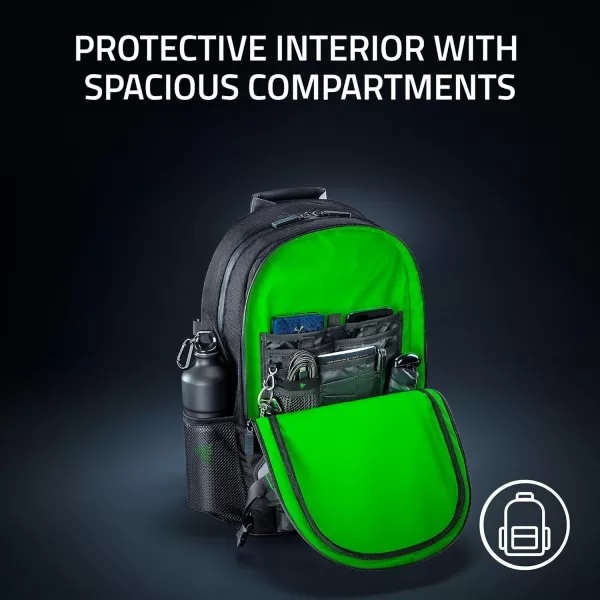 Razer Rogue v3 18quot Gaming Laptop Backpack Travel Carry On Computer Bag  Tear and Water Resistant  Mesh Side Pocket  Fits 18 inch Notebook  BlackBlack