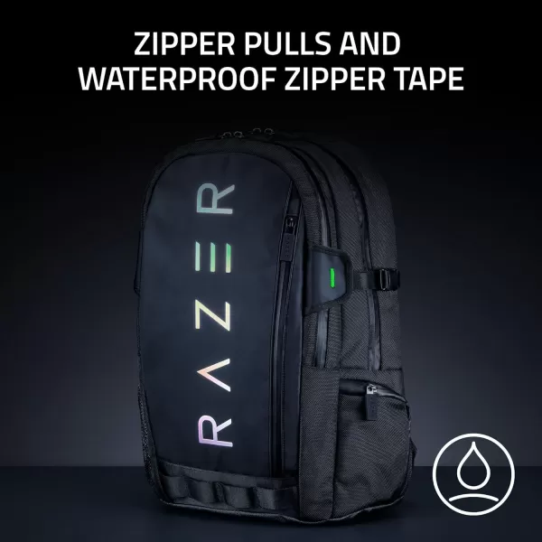Razer Rogue v3 18quot Gaming Laptop Backpack Travel Carry On Computer Bag  Tear and Water Resistant  Mesh Side Pocket  Fits 18 inch Notebook  BlackBlack