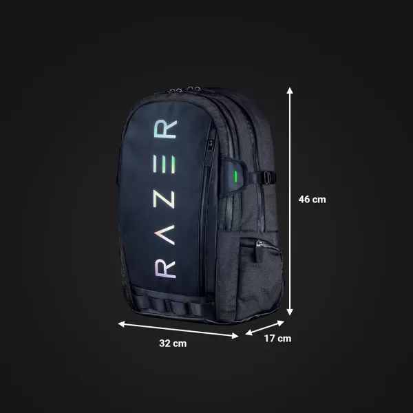 Razer Rogue v3 18quot Gaming Laptop Backpack Travel Carry On Computer Bag  Tear and Water Resistant  Mesh Side Pocket  Fits 18 inch Notebook  BlackBlack