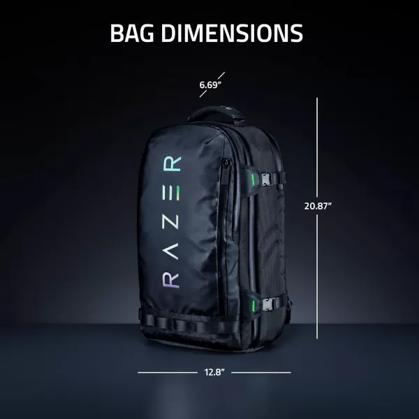 Razer Rogue v3 18quot Gaming Laptop Backpack Travel Carry On Computer Bag  Tear and Water Resistant  Mesh Side Pocket  Fits 18 inch Notebook  BlackBlack