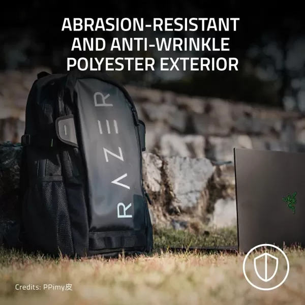 Razer Rogue v3 18quot Gaming Laptop Backpack Travel Carry On Computer Bag  Tear and Water Resistant  Mesh Side Pocket  Fits 18 inch Notebook  BlackChromatic