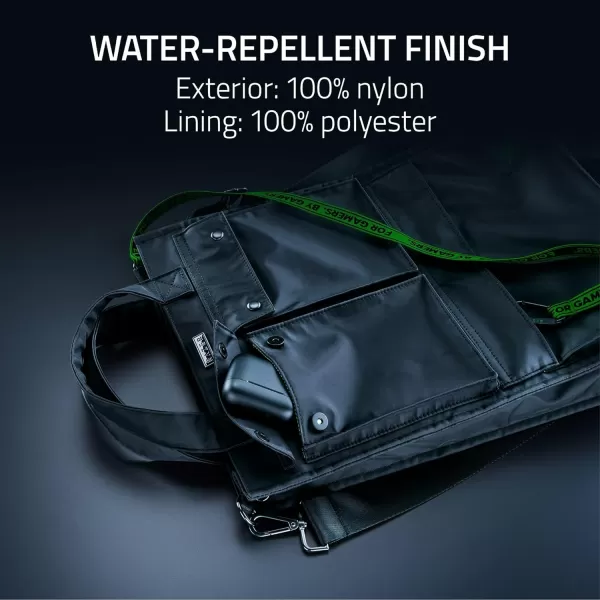 Razer Xanthus Tote Bag Dedicated Padded Laptop Compartment  Fits up to 16quot Laptops  Water Repellent Nylon  TwoWay Carry with Detachable Shoulder StrapTote