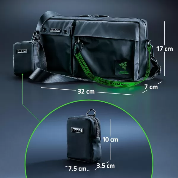 Razer Xanthus Tote Bag Dedicated Padded Laptop Compartment  Fits up to 16quot Laptops  Water Repellent Nylon  TwoWay Carry with Detachable Shoulder StrapCrossbody