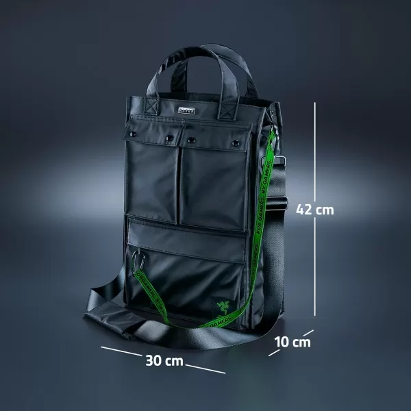 Razer Xanthus Tote Bag Dedicated Padded Laptop Compartment  Fits up to 16quot Laptops  Water Repellent Nylon  TwoWay Carry with Detachable Shoulder StrapTote