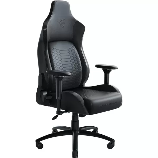 Razer Iskur XL Gaming Chair Ergonomic Lumbar Support System  MultiLayered Synthetic Leather Foam Cushions  Engineered to Carry  Memory Foam Head Cushion  BlackGreenBlack