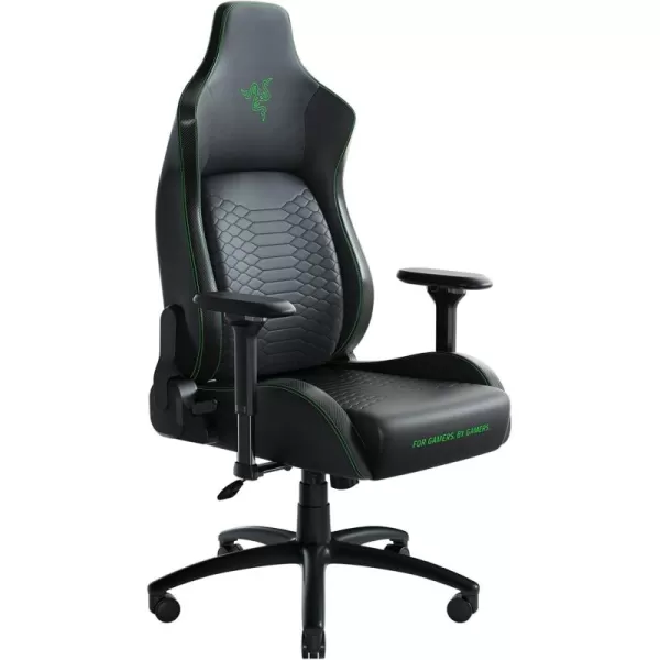 Razer Iskur XL Gaming Chair Ergonomic Lumbar Support System  MultiLayered Synthetic Leather Foam Cushions  Engineered to Carry  Memory Foam Head Cushion  BlackGreenBlackGreen