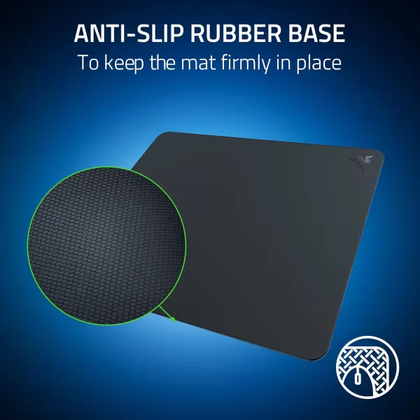 Razer Atlas Tempered Glass Gaming Mouse Mat UltraSmooth MicroEtched Surface  Dirt and ScratchResistant  AntiSlip Base  Quiet Mouse Movements  BlackBlack