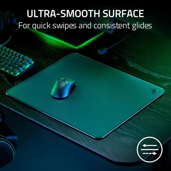 Razer Atlas Tempered Glass Gaming Mouse Mat UltraSmooth MicroEtched Surface  Dirt and ScratchResistant  AntiSlip Base  Quiet Mouse Movements  BlackBlack