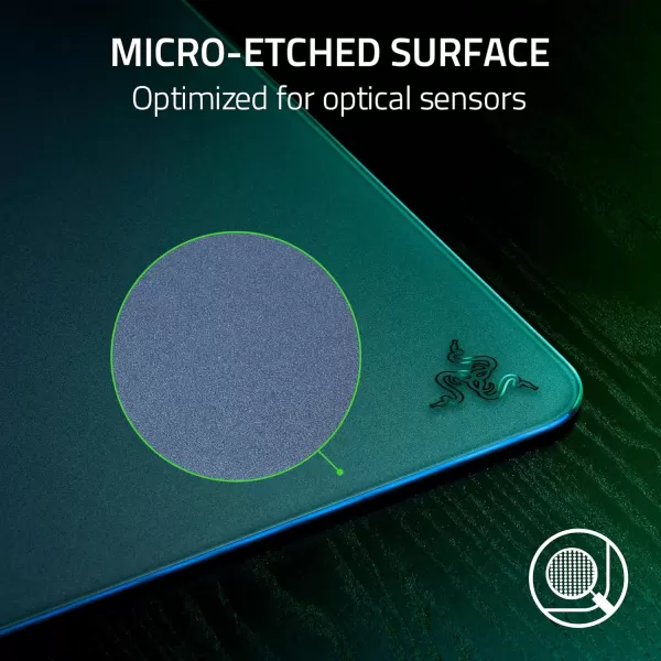 Razer Atlas Tempered Glass Gaming Mouse Mat UltraSmooth MicroEtched Surface  Dirt and ScratchResistant  AntiSlip Base  Quiet Mouse Movements  BlackBlack