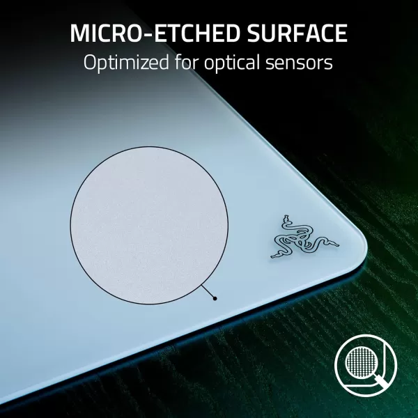 Razer Atlas Tempered Glass Gaming Mouse Mat UltraSmooth MicroEtched Surface  Dirt and ScratchResistant  AntiSlip Base  Quiet Mouse Movements  BlackWhite
