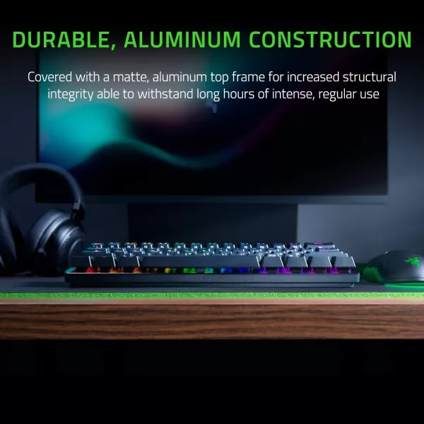 Razer Huntsman Mini 60 Gaming Keyboard  PBT Keycap  Coiled Cable Upgrade Set Bundle Mercury WhiteLinear Optical  Quartz PinkBlack Keyboard  Pink Upgrade Set