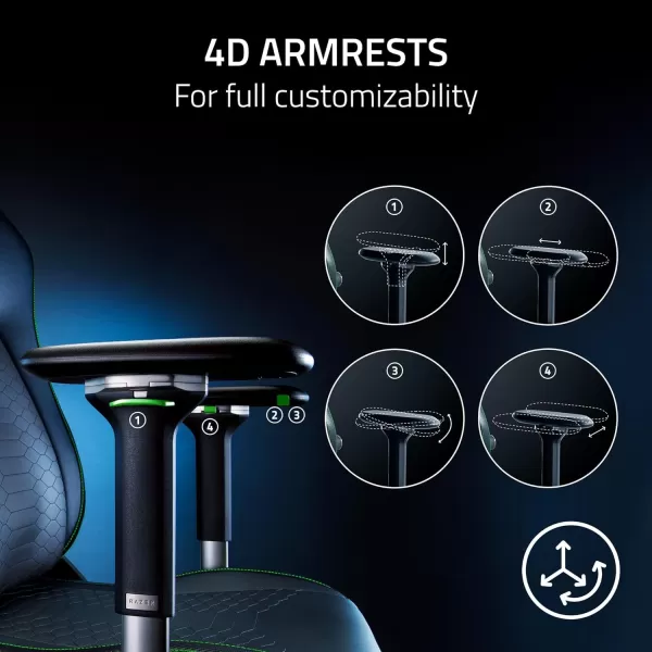 Razer Iskur V2 Gaming Chair Adaptive Lumbar Support  Adjustable Lumbar Curve  High Density Foam Cushions  Reactive Seat Tilt ampamp152degree Recline  4D Armrests  Synthetic Leather  BlackBlack