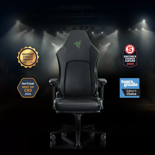 Razer Iskur V2 Gaming Chair Adaptive Lumbar Support  Adjustable Lumbar Curve  High Density Foam Cushions  Reactive Seat Tilt ampamp152degree Recline  4D Armrests  Synthetic Leather  BlackBlackGreen