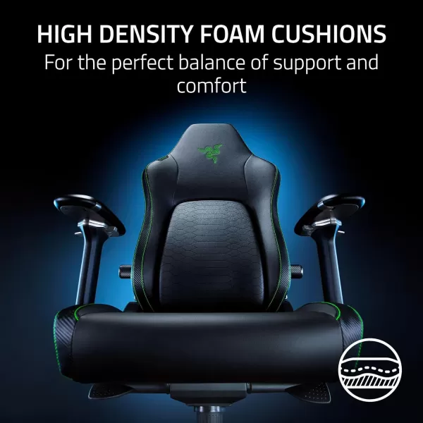 Razer Iskur V2 Gaming Chair Adaptive Lumbar Support  Adjustable Lumbar Curve  High Density Foam Cushions  Reactive Seat Tilt ampamp152degree Recline  4D Armrests  Synthetic Leather  BlackBlack