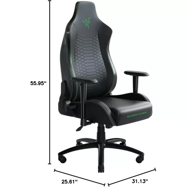 Razer Iskur X XL Gaming Chair Ergonomically Designed for Hardcore Gaming  MultiLayered Synthetic Leather Foam Cushions  2D Armrests  SteelReinforced Body  BlackGreenBlackGreen