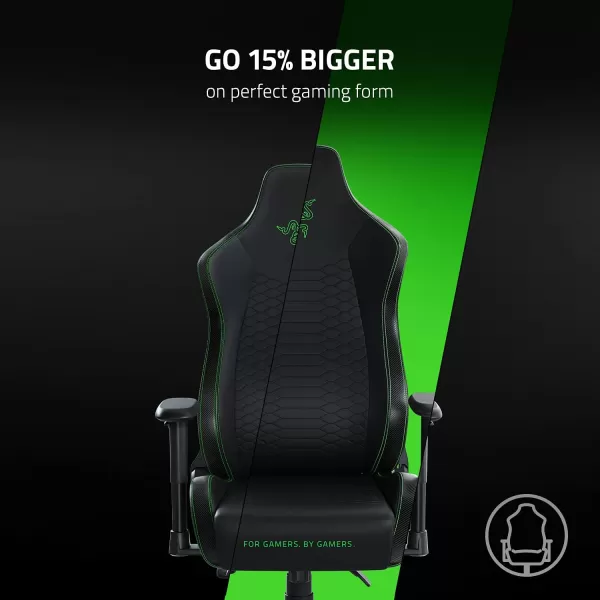 Razer Iskur X XL Gaming Chair Ergonomically Designed for Hardcore Gaming  MultiLayered Synthetic Leather Foam Cushions  2D Armrests  SteelReinforced Body  BlackGreenBlackGreen