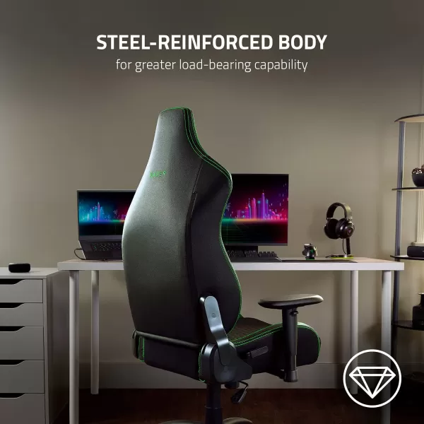 Razer Iskur X XL Gaming Chair Ergonomically Designed for Hardcore Gaming  MultiLayered Synthetic Leather Foam Cushions  2D Armrests  SteelReinforced Body  BlackGreenBlackGreen