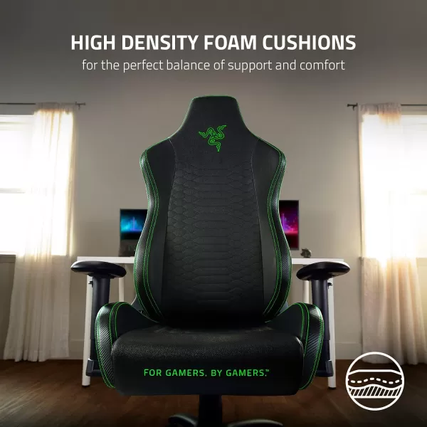 Razer Iskur X XL Gaming Chair Ergonomically Designed for Hardcore Gaming  MultiLayered Synthetic Leather Foam Cushions  2D Armrests  SteelReinforced Body  BlackGreenBlackGreen