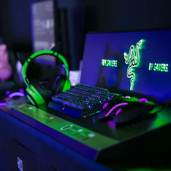 Razer Kitty Ears for Kraken Headsets Compatible with Kraken 2019 Kraken TE Headsets  Adjustable Strraps  Water Resistant Construction  Quartz PinkBlack Green