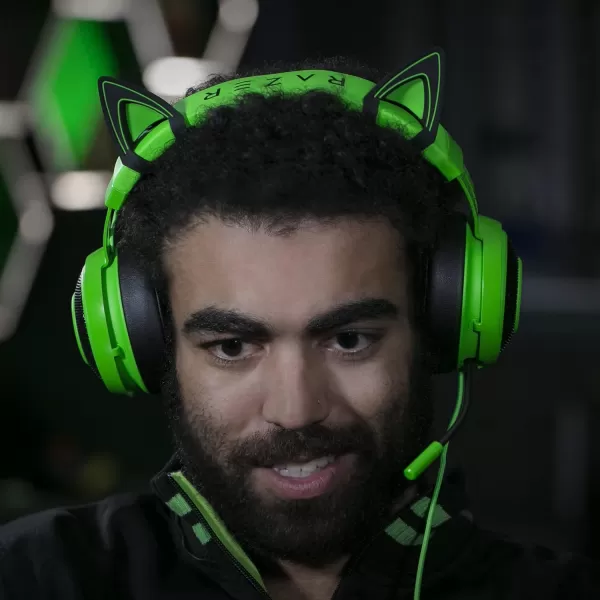 Razer Kitty Ears for Kraken Headsets Compatible with Kraken 2019 Kraken TE Headsets  Adjustable Strraps  Water Resistant Construction  Quartz PinkBlack Green