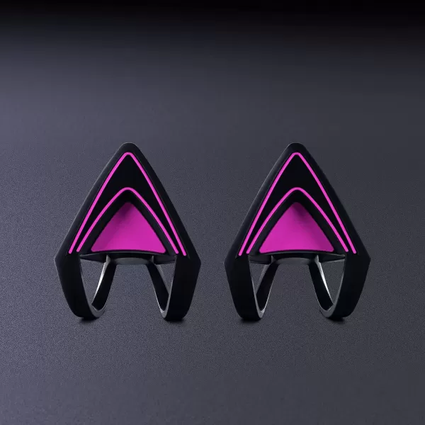 Razer Kitty Ears for Kraken Headsets Compatible with Kraken 2019 Kraken TE Headsets  Adjustable Strraps  Water Resistant Construction  Quartz PinkNeon Purple