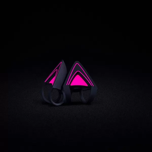 Razer Kitty Ears for Kraken Headsets Compatible with Kraken 2019 Kraken TE Headsets  Adjustable Strraps  Water Resistant Construction  Quartz PinkNeon Purple