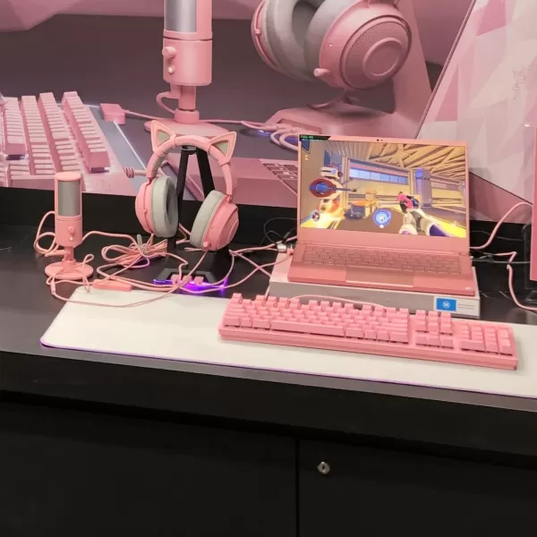 Razer Kitty Ears for Kraken Headsets Compatible with Kraken 2019 Kraken TE Headsets  Adjustable Strraps  Water Resistant Construction  Quartz PinkQuartz Pink