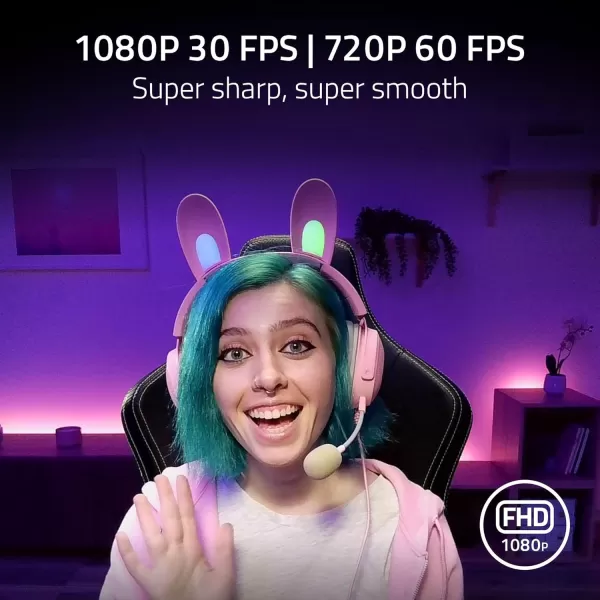 Razer Kiyo Pro Webcam for Streaming Gaming Video Calls Full HD 1080p 60FPS  Adaptive Light Sensor  HDR Enabled  Wide Angle Lens with Adjustable FOV  Works with OBS Xsplit Twitch Zoom TeamsKiyo X