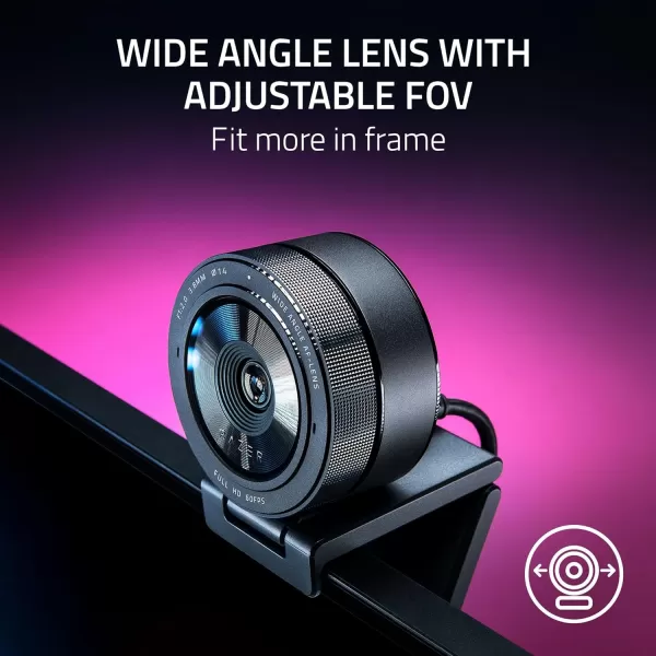 Razer Kiyo Pro Webcam for Streaming Gaming Video Calls Full HD 1080p 60FPS  Adaptive Light Sensor  HDR Enabled  Wide Angle Lens with Adjustable FOV  Works with OBS Xsplit Twitch Zoom TeamsKiyo Pro