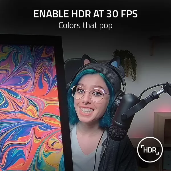Razer Kiyo Pro Webcam for Streaming Gaming Video Calls Full HD 1080p 60FPS  Adaptive Light Sensor  HDR Enabled  Wide Angle Lens with Adjustable FOV  Works with OBS Xsplit Twitch Zoom TeamsKiyo Pro