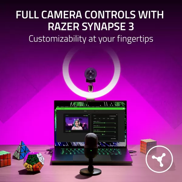 Razer Kiyo Pro Webcam for Streaming Gaming Video Calls Full HD 1080p 60FPS  Adaptive Light Sensor  HDR Enabled  Wide Angle Lens with Adjustable FOV  Works with OBS Xsplit Twitch Zoom TeamsKiyo X