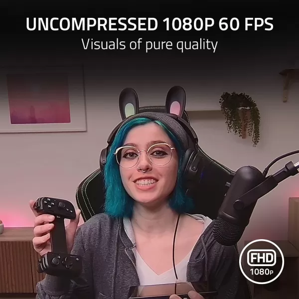 Razer Kiyo Pro Webcam for Streaming Gaming Video Calls Full HD 1080p 60FPS  Adaptive Light Sensor  HDR Enabled  Wide Angle Lens with Adjustable FOV  Works with OBS Xsplit Twitch Zoom TeamsKiyo Pro