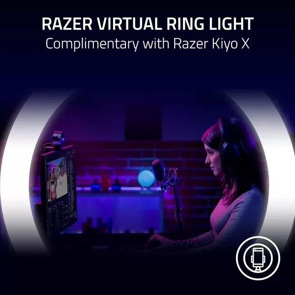 Razer Kiyo Pro Webcam for Streaming Gaming Video Calls Full HD 1080p 60FPS  Adaptive Light Sensor  HDR Enabled  Wide Angle Lens with Adjustable FOV  Works with OBS Xsplit Twitch Zoom TeamsKiyo X