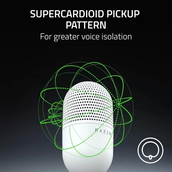 Razer Seiren V3 Mini USB Microphone Condenser Mic  Supercardioid Pickup Pattern  TaptoMute Sensor with LED Indicator  Shock Absorber  Ultra Compact  PC Discord OBS Studio XSplit  WhiteWhite