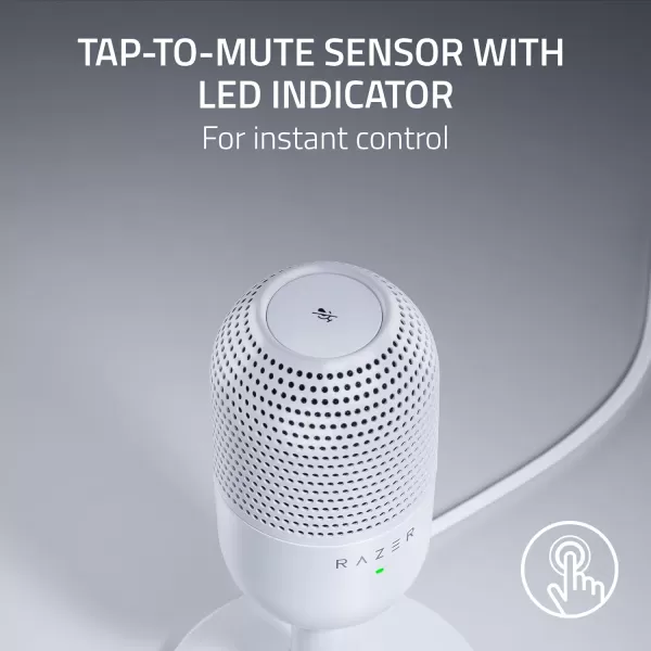 Razer Seiren V3 Mini USB Microphone Condenser Mic  Supercardioid Pickup Pattern  TaptoMute Sensor with LED Indicator  Shock Absorber  Ultra Compact  PC Discord OBS Studio XSplit  WhiteWhite