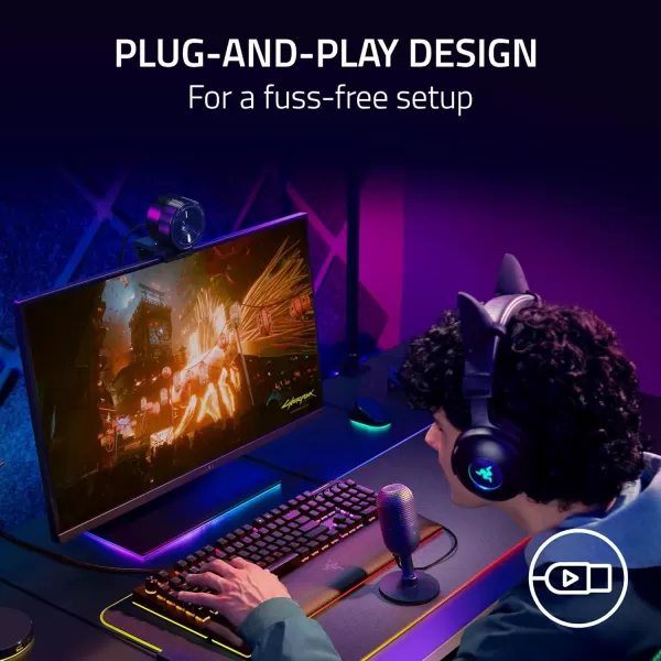 Razer Seiren V3 Mini USB Microphone Condenser Mic  Supercardioid Pickup Pattern  TaptoMute Sensor with LED Indicator  Shock Absorber  Ultra Compact  PC Discord OBS Studio XSplit  WhiteWhite