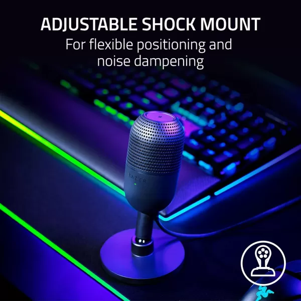 Razer Seiren V3 Mini USB Microphone Condenser Mic  Supercardioid Pickup Pattern  TaptoMute Sensor with LED Indicator  Shock Absorber  Ultra Compact  PC Discord OBS Studio XSplit  WhiteBlack